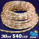 Tubo Luminoso LED 30 m 540 Luci da Interno ed Esterno IP44 Bianco Caldo      