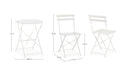 Set 3 Pezzi Bistrot da Giardino con Tavolo e 2 Sedie in Acciaio Verniciato Austin Bianco  