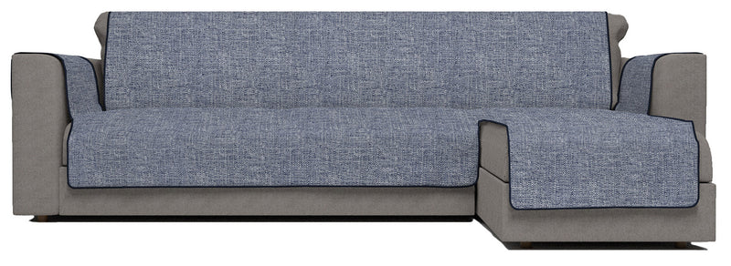 Copridivano in Poliestere con Penisola Destra Blu Scuro Varie Misure