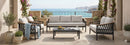 Divano da Giardino 3 Posti con Cuscini 205x75x85h cm in Alluminio e PP Fenix Antracite 
