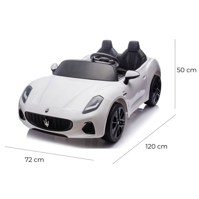 Macchina Elettrica per Bambini Licenza Maserati Folgore 12V Bianco  