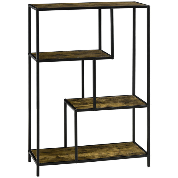 prezzo Libreria Moderna 4 Ripiani 83x34x180 cm in Legno e Metallo Marrone
