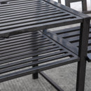 Panchina 2 Posti da Giardino 165x52x83 cm con Tavolino Nera
