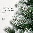 Albero di Natale Innevato Tirolese 240 cm Foltissimo con Pigne Bianco      