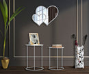 Specchio Glam Bianco Double Heart 65x2x50 Misura Interna 60x45 cm in Ferro e MDF Bianco