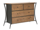 Como' Glasgow 122x49x85 cm Legno di Abete e in Ferro Marrone e Grigio