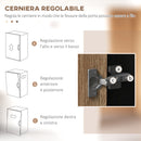 Credenza Cucina 80x40x180 cm con 2 Armadietti a 2 Ante e Cassetto in Legno Nero e color Legno      