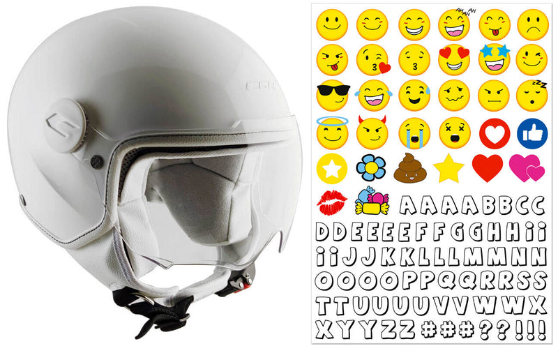 Casco Demi-Jet per Bambini Visiera Sagomata CGM Magic Smile 205S Bianco Varie Misure