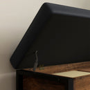 Panca Scarpiera da Ingresso Industriale con Ripiano Nascosto 100x40x50 cm in Truciolato e Acciaio Marrone e Nero