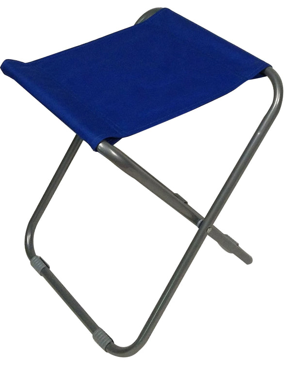 Klappbarer Campinghocker 32x32x40 cm aus Metall und blauem Polyester sconto