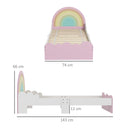 Lettino per Bambini 3-6 Anni con Sponde Laterali Anticaduta 143x74x66 cm in MDF Bianco e Rosa