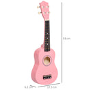 Ukulele Soprano in Legno con Accessori  Rosa