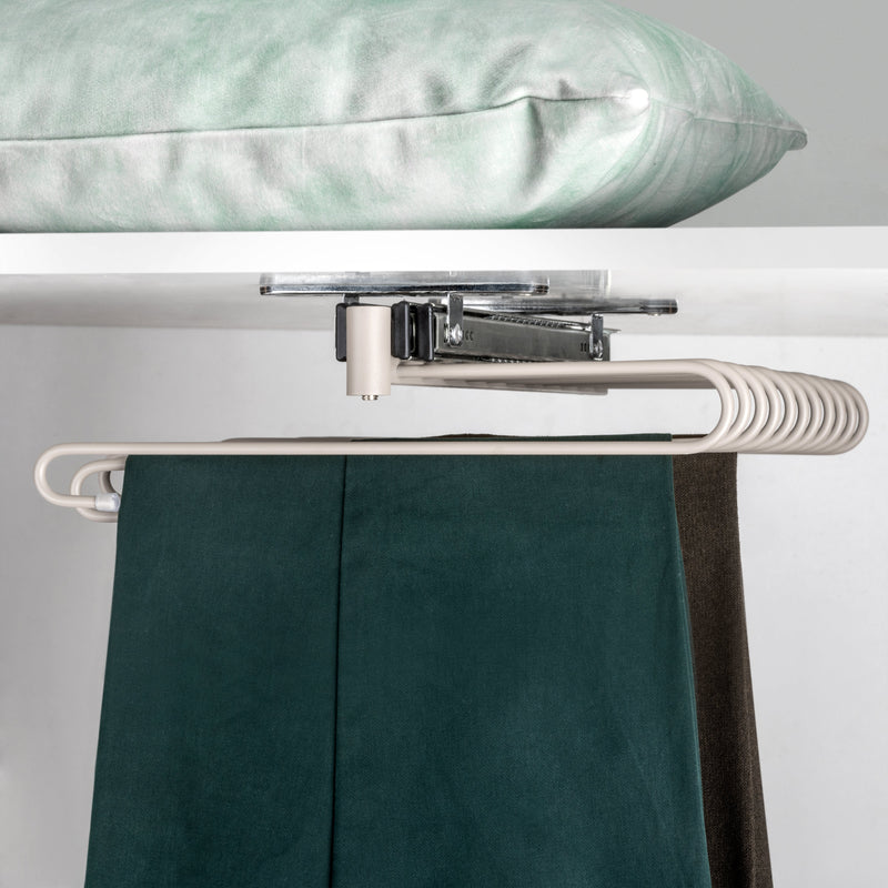 Porta Pantaloni Estraibile per Armadio in Acciaio Emuca Grigio Pietra