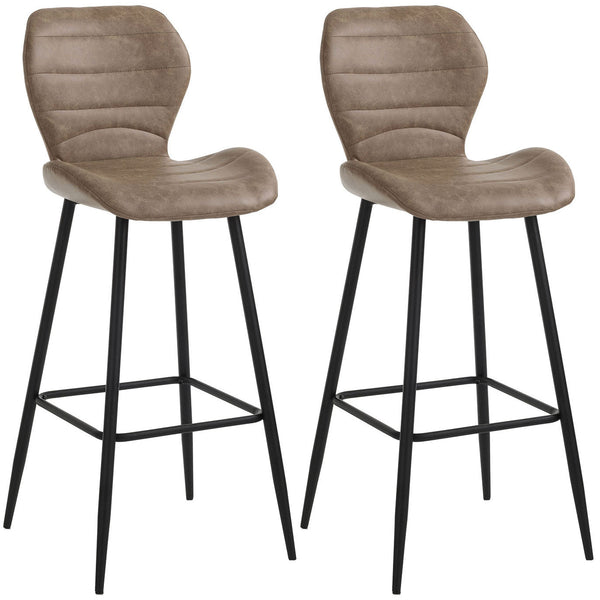 Set mit 2 Hockern 44,5 x 46 x 107,5 cm aus beigem Kunstleder online