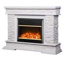 Camino Elettrico da Pavimento 88x118x30,5 cm Effetto Fiamma 1500W Stone & Mars Noce