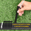 Babbo Natale con Albero e Pupazzo di Neve Gonfiabile 210x92x190 cm con Luci LED Bianche