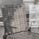 Set da Giardino Divano 2 Poltrone Pieghevoli e Tavolino Piano in Vetro   Grigio