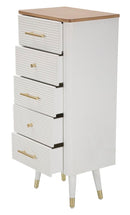 Cassettiera Matera 45x100x32 cm in Legno MDF e Ferro Bianco/Marrone