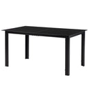 Tavolo da Giardino Rettangolare 150x90 cm per 6 Persone con Piano in Vetro e Alluminio Nero      