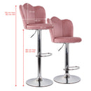 Set 2 Sgabelli 38x38x60/80 cm in Velluto Base Cromata Cipria