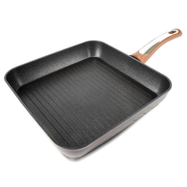 acquista Bistecchiera 26x26 cm Antiaderente Induzione Silex Elegance Wood Nero