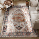 Tappeto Bohemien Antiscivolo e Lavabile 230x160 cm a Pelo Corto in Effetto Cashmere Marrone  