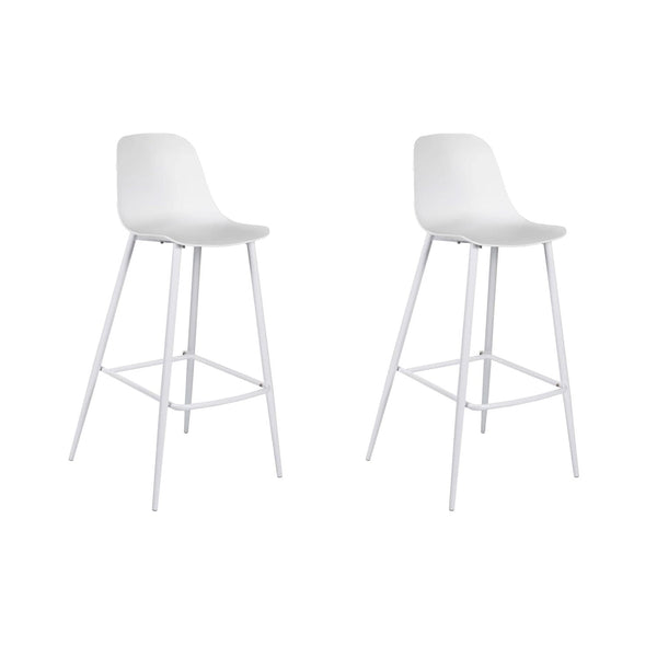 Set 2 Sgabelli 47,5x47xH91,5 cm in Polipropilene Frida Bianco