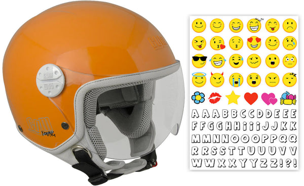 prezzo Demi-Jet-Helm für Kinder CGM Havana Smile 205S Orange konturiertes Visier