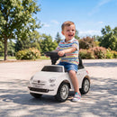 Macchina Cavalcabile per Bambini 12-36 Mesi Licenza Fiat 61x28x38,3 cm con Musica e Clacson in PP Bianco      