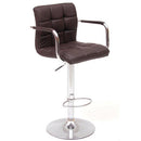 Sgabello Bar in Similpelle Quadro Marrone