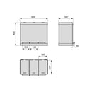 Contenitore Recycle Inox con Scomparti Impostato 3X15 Acciaio Inossidabile Emuca