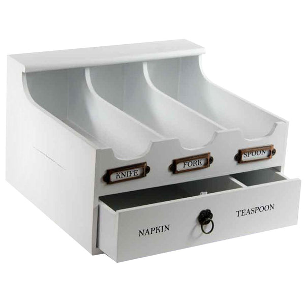 prezzo Portaposate Cucina 3 Scomparti con Cassetto Portatovaglioli e Porta Cucchiaini