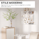 Libreria a Muro 4 Livelli 94x19,5x80 cm in Legno Bianco