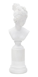 Scultura Statua Woman con Piedistallo 11x10,5x35,5 cm in Poliresina 