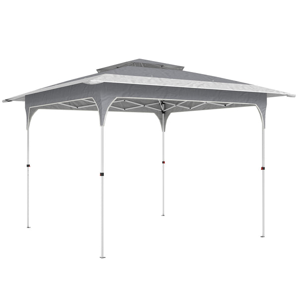 sconto Gazebo Pieghevole 352x352x278 cm Apertura Pop Up in Tessuto Oxford Grigio Scuro