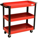 Carrello Porta Attrezzi da Officina 3 Ripiani Rosso 70x35x75.5 cm 