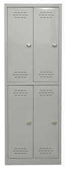 Armadio Spogliatoio 4 Ante 60x40x167 cm in Metallo Verniciato Grigio Chiaro