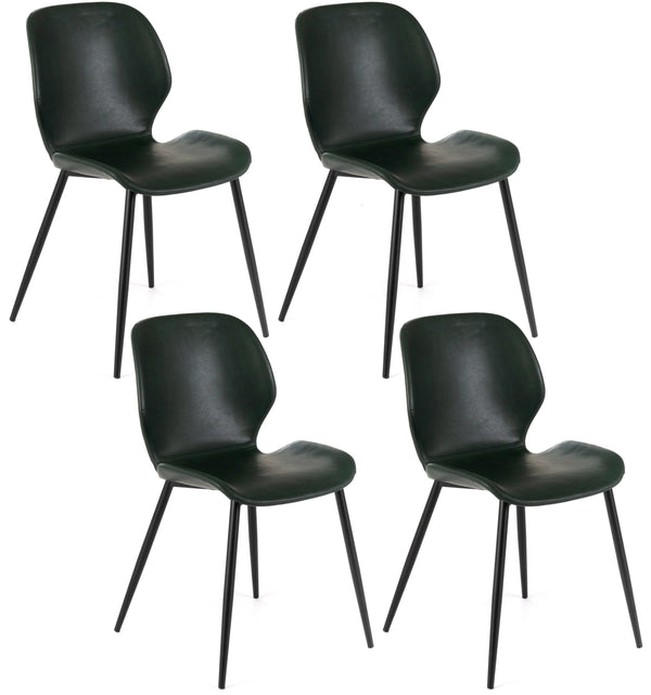 Set 4 Sedie 55x45xH83 cm in Soft-Touch Diana Verde Scuro sconto