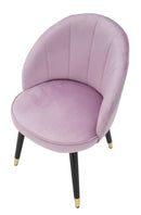 Sedia Loty Rosa 57x58x80 cm in Legno e Velluto Rosa Nero e Oro