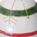 Sfera resina con led fiocco di neve verde e rosso cm Ø24xh25