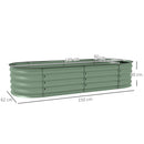 Letto per Orto Rialzato Modulare  con Fondo Aperto 150x62x30 cm in Acciaio Galvanizzato Verde