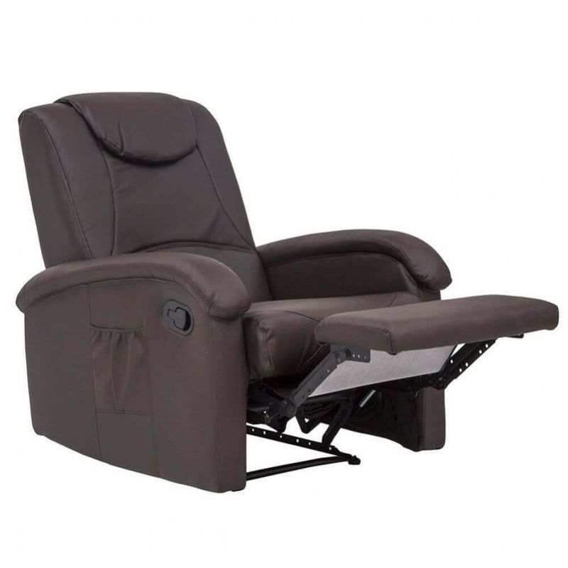 Poltrona Relax Reclinabile 74,5x89/159x100/83,5 h cm in Similpelle Marrone