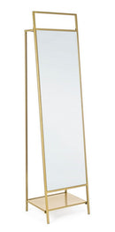 Specchio con Porta Abiti Ekbal Oro in Acciaio