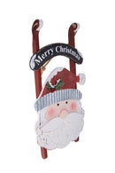 Slittino con Faccia di Babbo Natale H45 cm in Legno