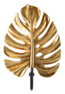 Porta Chiavi da Muro Leaf 11x3,5x16 cm in Poliresina e Ferro Oro e Nero