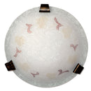 Plafoniera 1xE27 Ganci Marrone Vetro Screpolato Ambra-Verde E-Energy Ambra