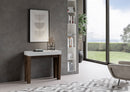 Consolle Allungabile 90-300x40x77 cm in Nobilitato Bianco e Noce