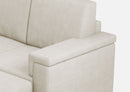 Divano 3 Posti con Pouf 208x155x85 cm Marrak in Tessuto Latte