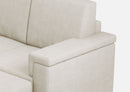 Divano 3 Posti con Pouf 208x155x85 cm Marrak in Tessuto Latte