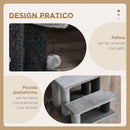 Scaletta per Gatti a 3 Gradini 45x40x48 cm in Flanella Grigio  